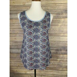 Umgee Medium Floral Cross Back Top Sleeveless Boho Hippie Tank